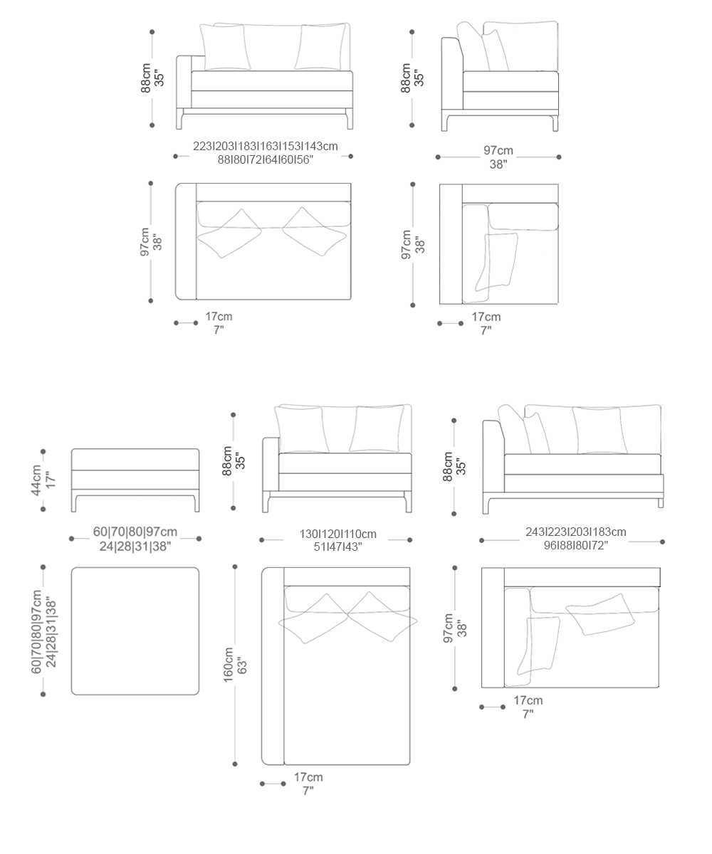 Image of the complete dimensions of the product